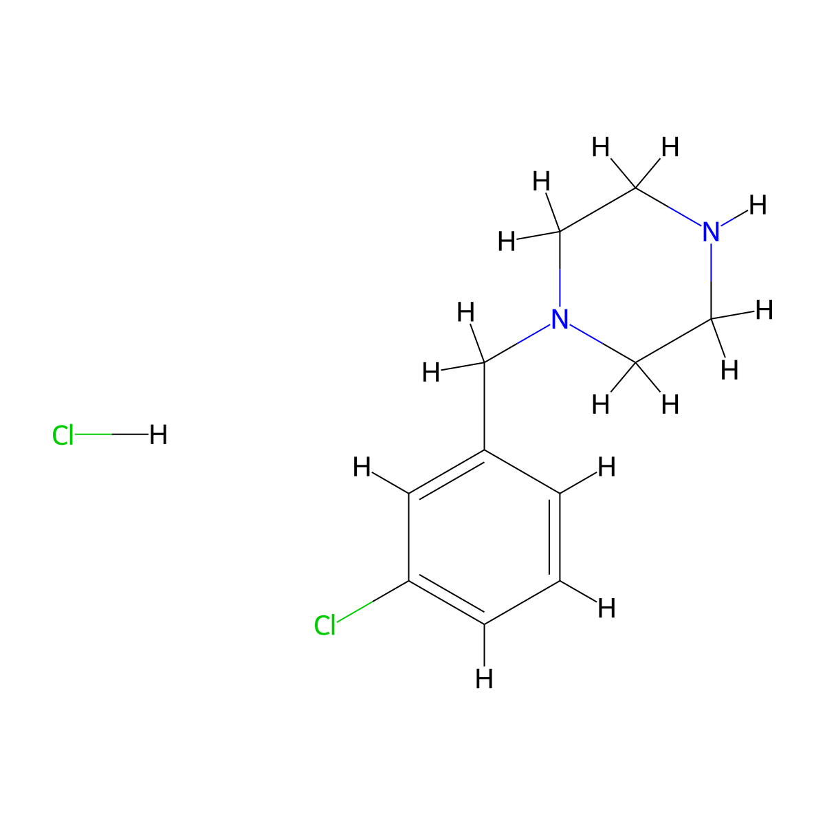 1-(3-Chlorobenzyl)piperazine hydrochloride molecular structure, CAS 1158547-02-4