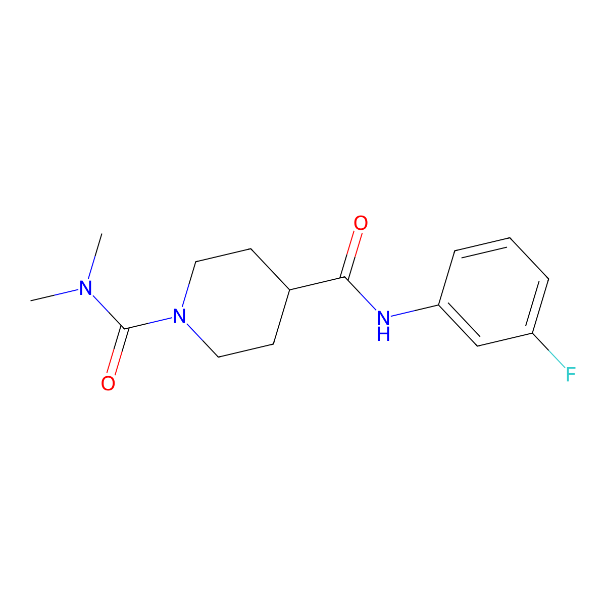 N~4~-(3-fluorophenyl)-N~1~,N~1~-dimethylpiperidine-1,4-dicarboxamide molecular structure, CAS 1158548-95-8