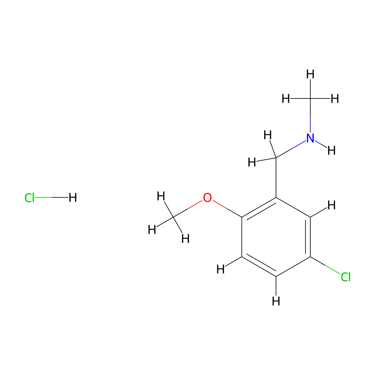 [(5-Chloro-2-methoxyphenyl)methyl](methyl)amine hydrochloride molecular structure, CAS 1158549-63-3