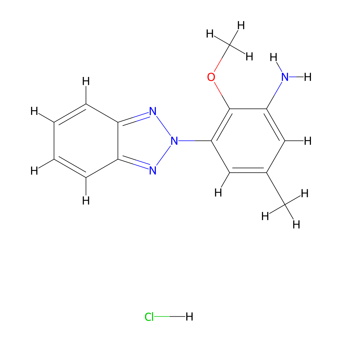 [3-(2H-1,2,3-benzotriazol-2-yl)-2-methoxy-5-methylphenyl]amine hydrochloride molecular structure, CAS 1158549-80-4