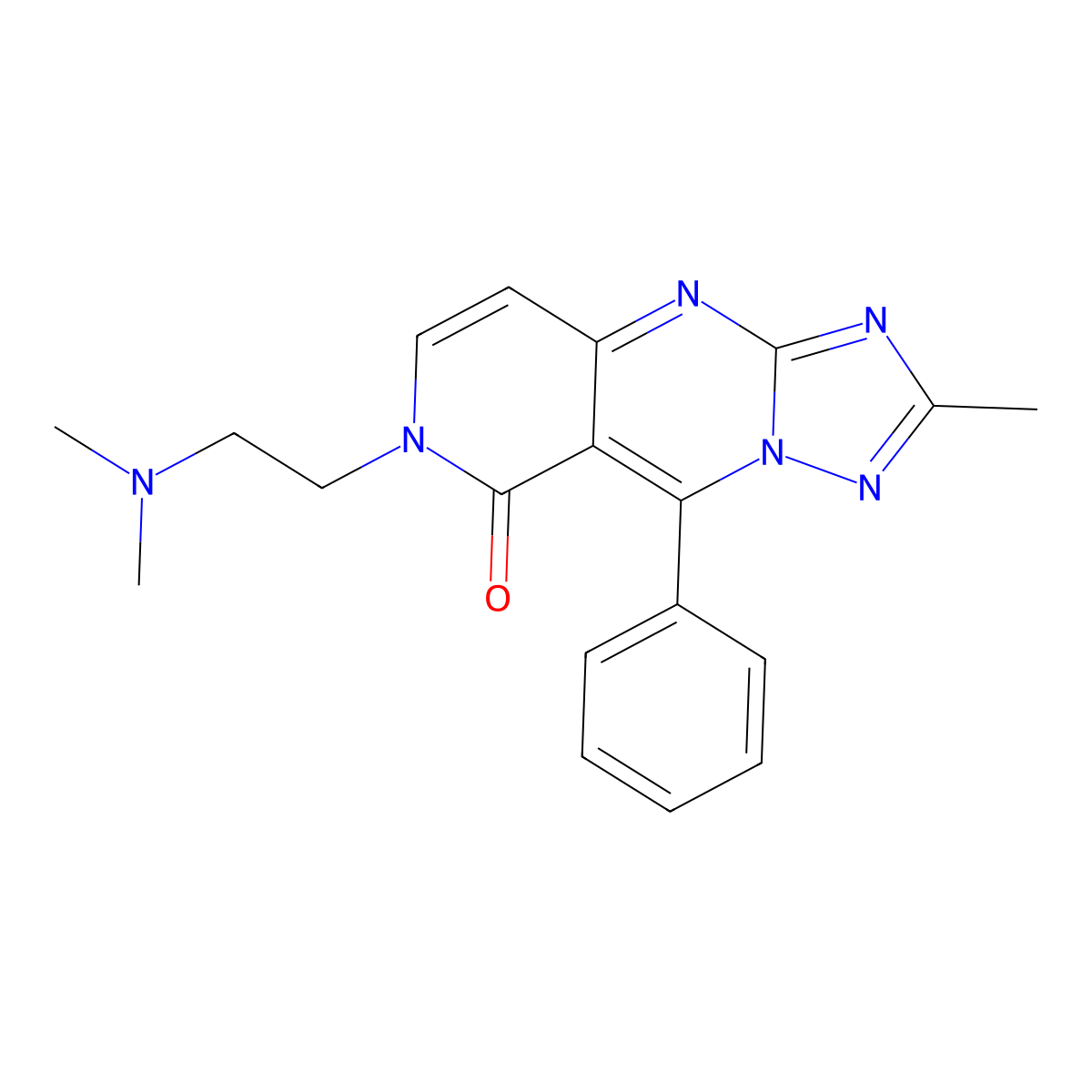 7-(2-(dimethylamino)ethyl)-2-methyl-9-phenylpyrido[4,3-d][1,2,4]triazolo[1,5-a]pyrimidin-8(7H)-one molecular structure, CAS 1158550-13-0