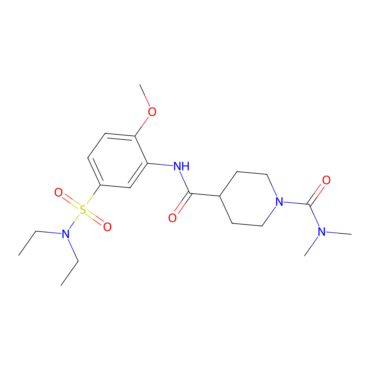 N~4~-[5-(diethylsulfamoyl)-2-methoxyphenyl]-N~1~,N~1~-dimethylpiperidine-1,4-dicarboxamide molecular structure, CAS 1158552-28-3