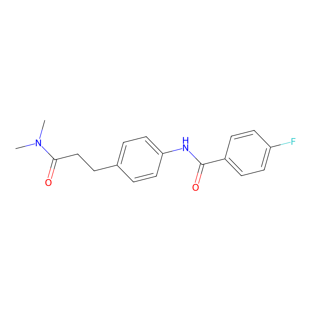 N-{4-[3-(dimethylamino)-3-oxopropyl]phenyl}-4-fluorobenzamide molecular structure, CAS 1158553-14-0