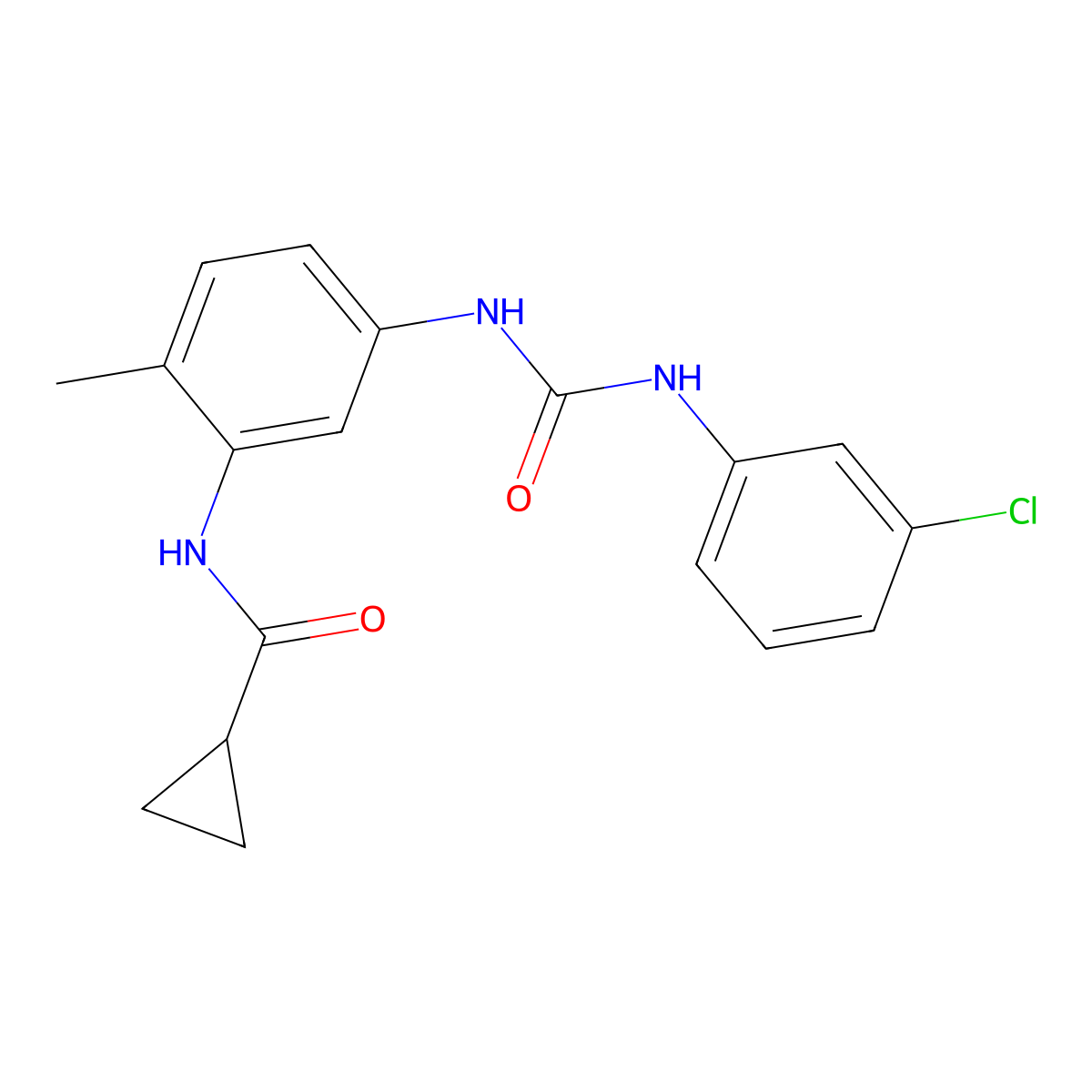 N-(5-{[(3-chloroanilino)carbonyl]amino}-2-methylphenyl)cyclopropanecarboxamide molecular structure, CAS 1158553-24-2