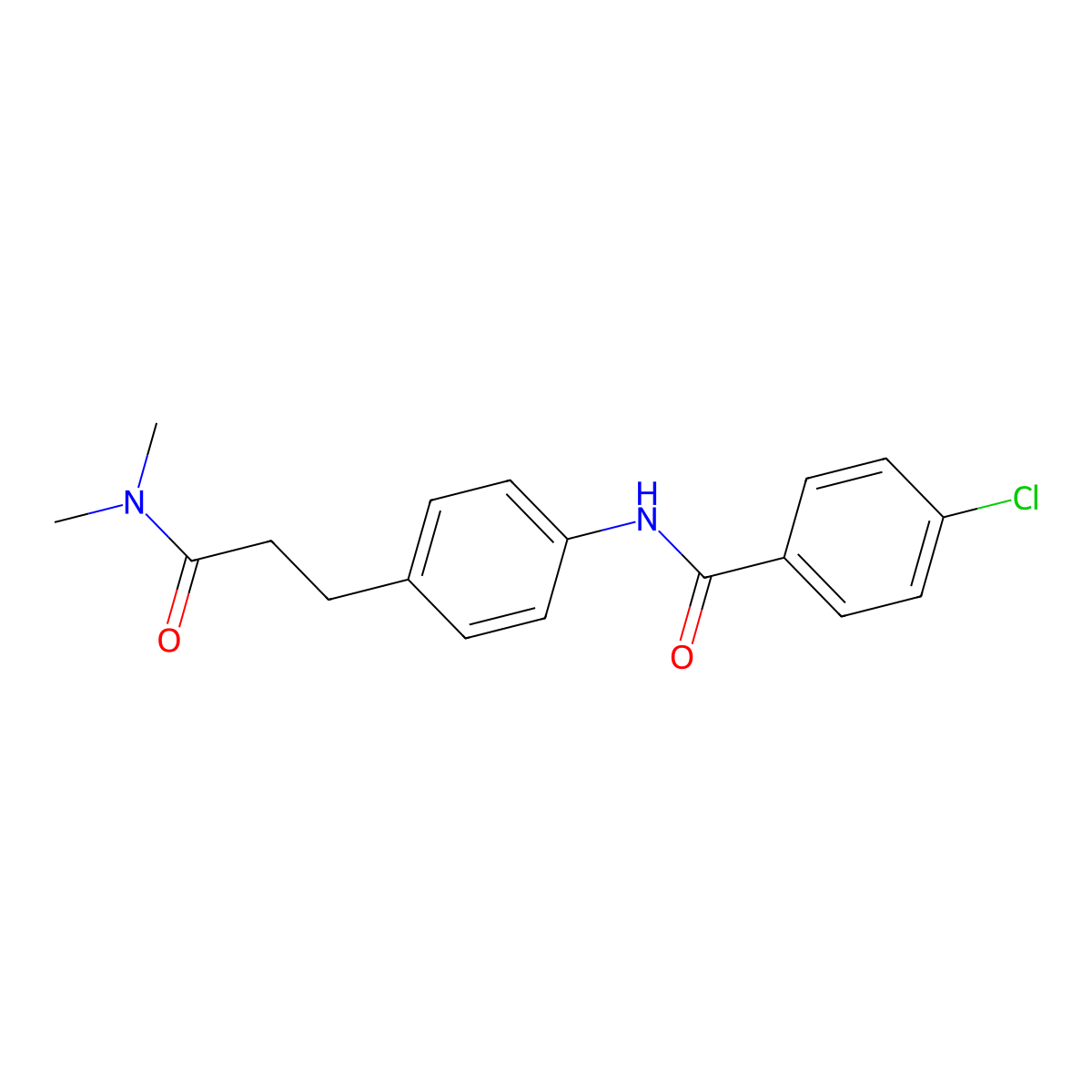 4-chloro-N-{4-[3-(dimethylamino)-3-oxopropyl]phenyl}benzamide molecular structure, CAS 1158554-83-6
