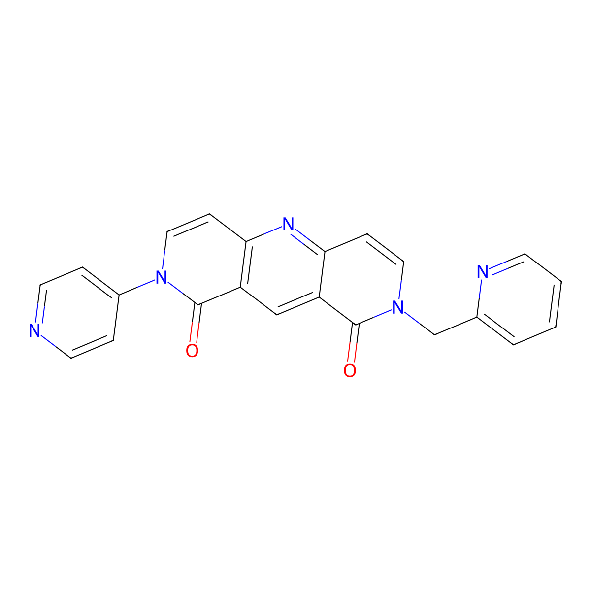 2-(pyridin-4-yl)-8-(pyridin-2-ylmethyl)pyrido[4,3-b][1,6]naphthyridine-1,9(2H,8H)-dione molecular structure, CAS 1158554-84-7