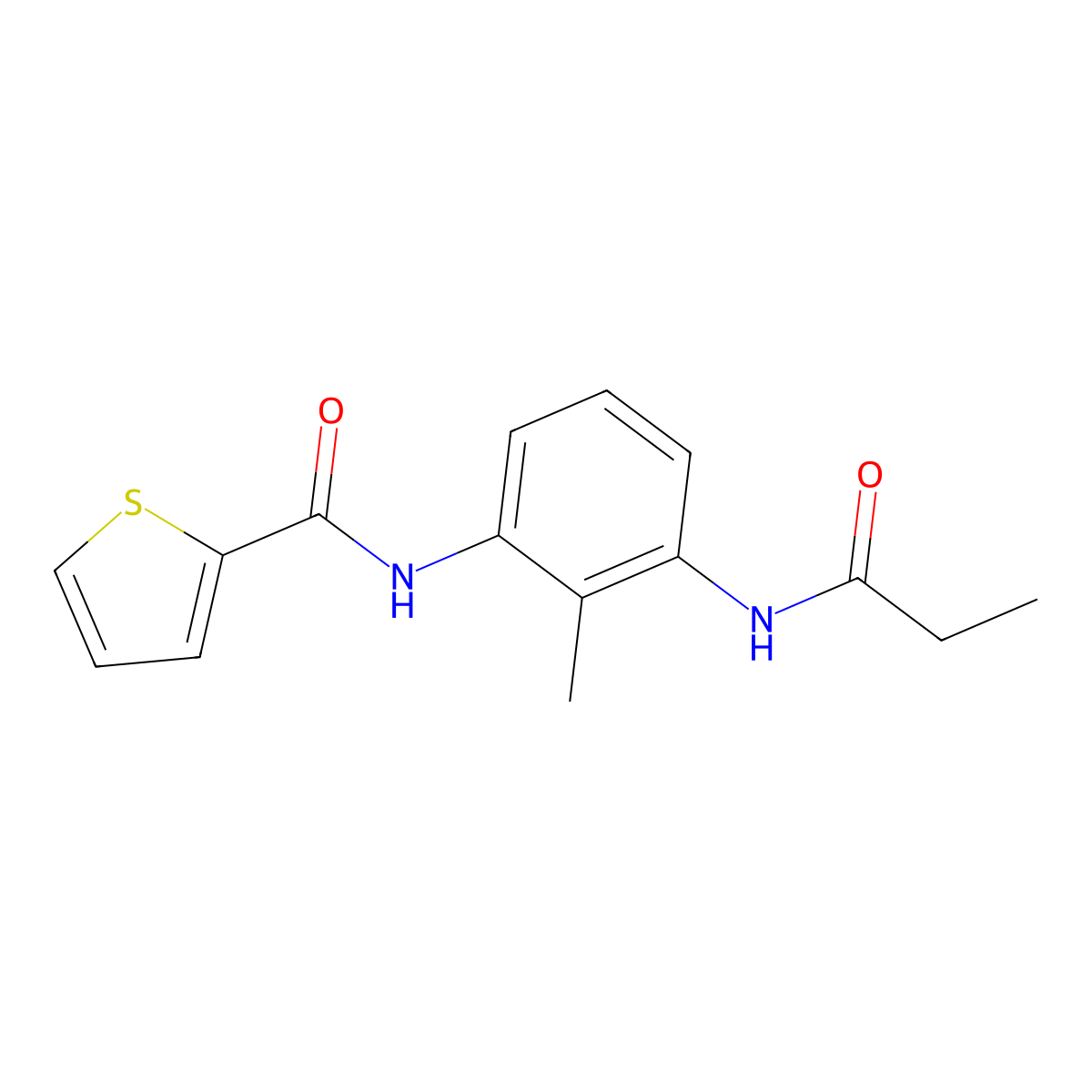 N-[2-methyl-3-(propionylamino)phenyl]-2-thiophenecarboxamide molecular structure, CAS 1158555-27-1