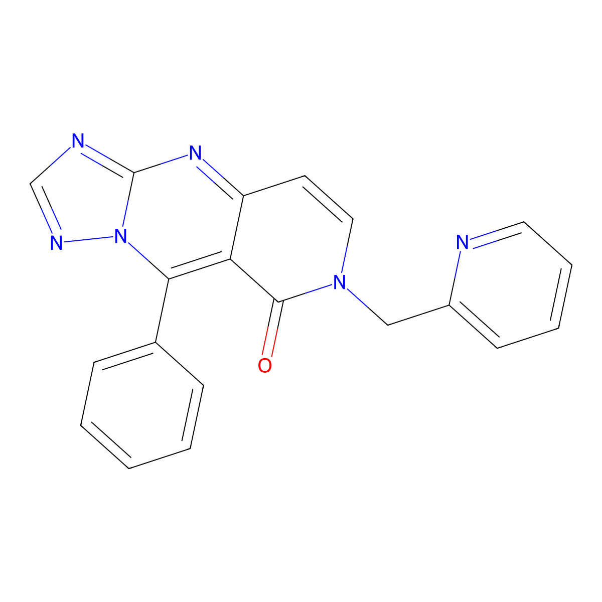 9-phenyl-7-(pyridin-2-ylmethyl)pyrido[4,3-d][1,2,4]triazolo[1,5-a]pyrimidin-8(7H)-one molecular structure, CAS 1158556-04-7