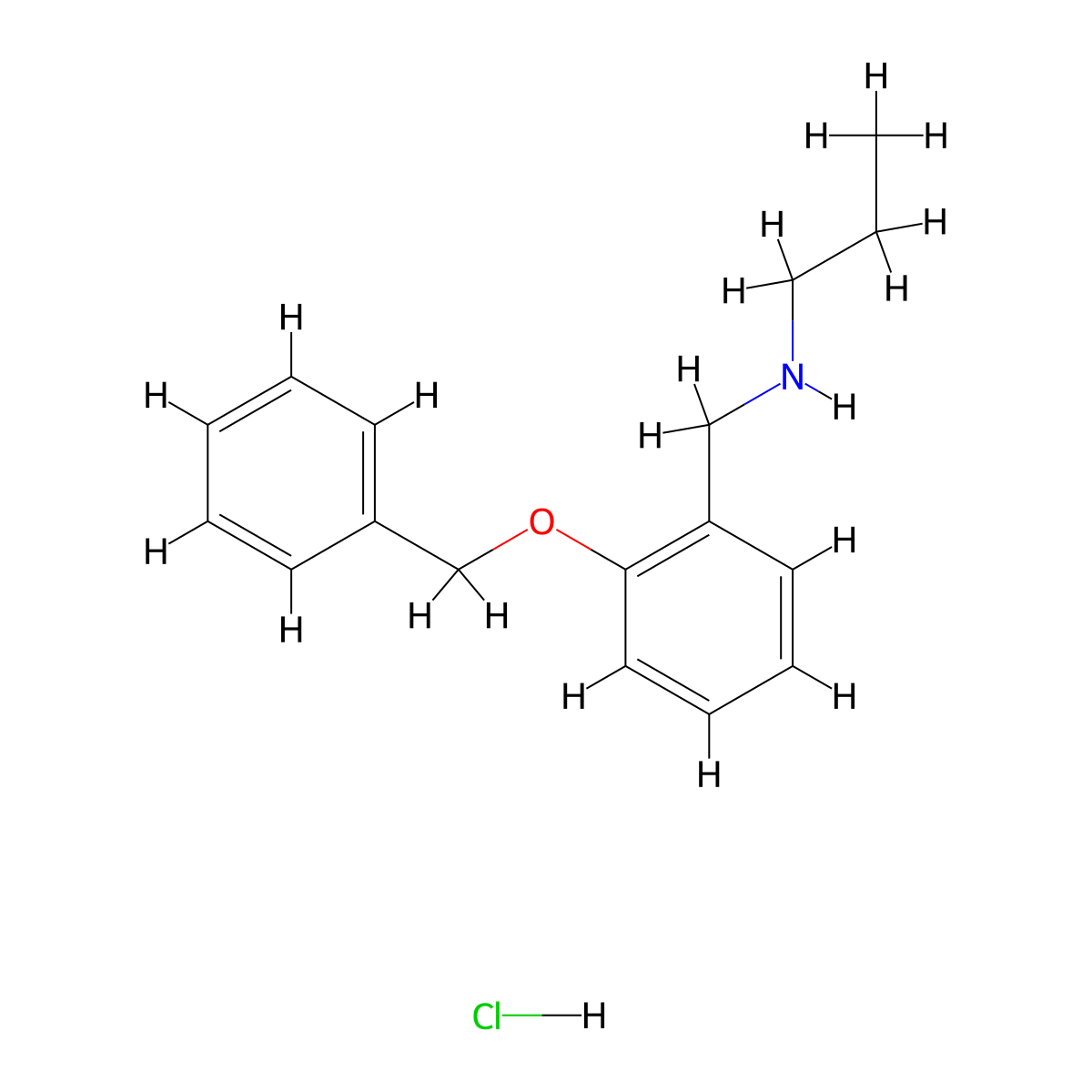 {[2-(Benzyloxy)phenyl]methyl}(propyl)amine hydrochloride molecular structure, CAS 1158558-46-3