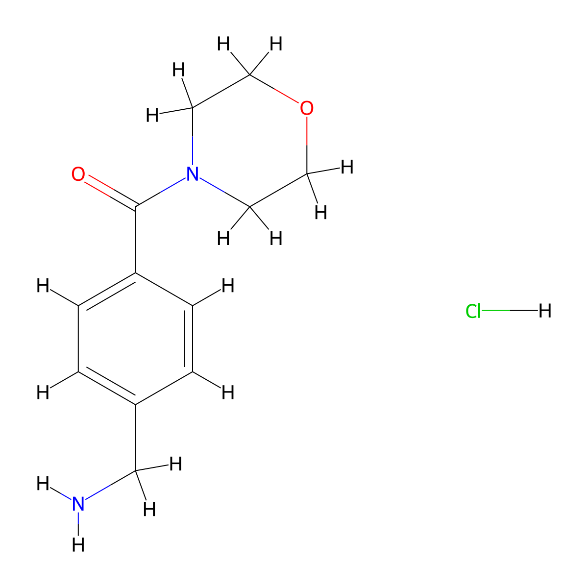 [4-(Morpholine-4-carbonyl)phenyl]methanamine hydrochloride molecular structure, CAS 1158559-50-2