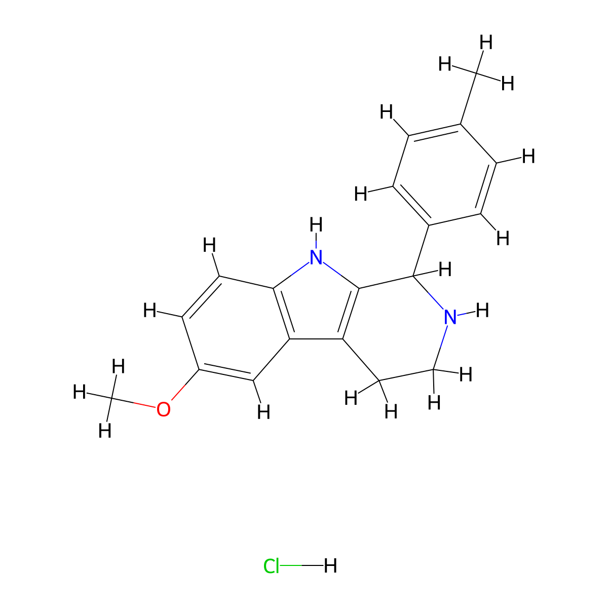 6-Methoxy-1-(4-methylphenyl)-2,3,4,9-tetrahydro-1H-beta-carboline hydrochloride molecular structure, CAS 1158561-12-6