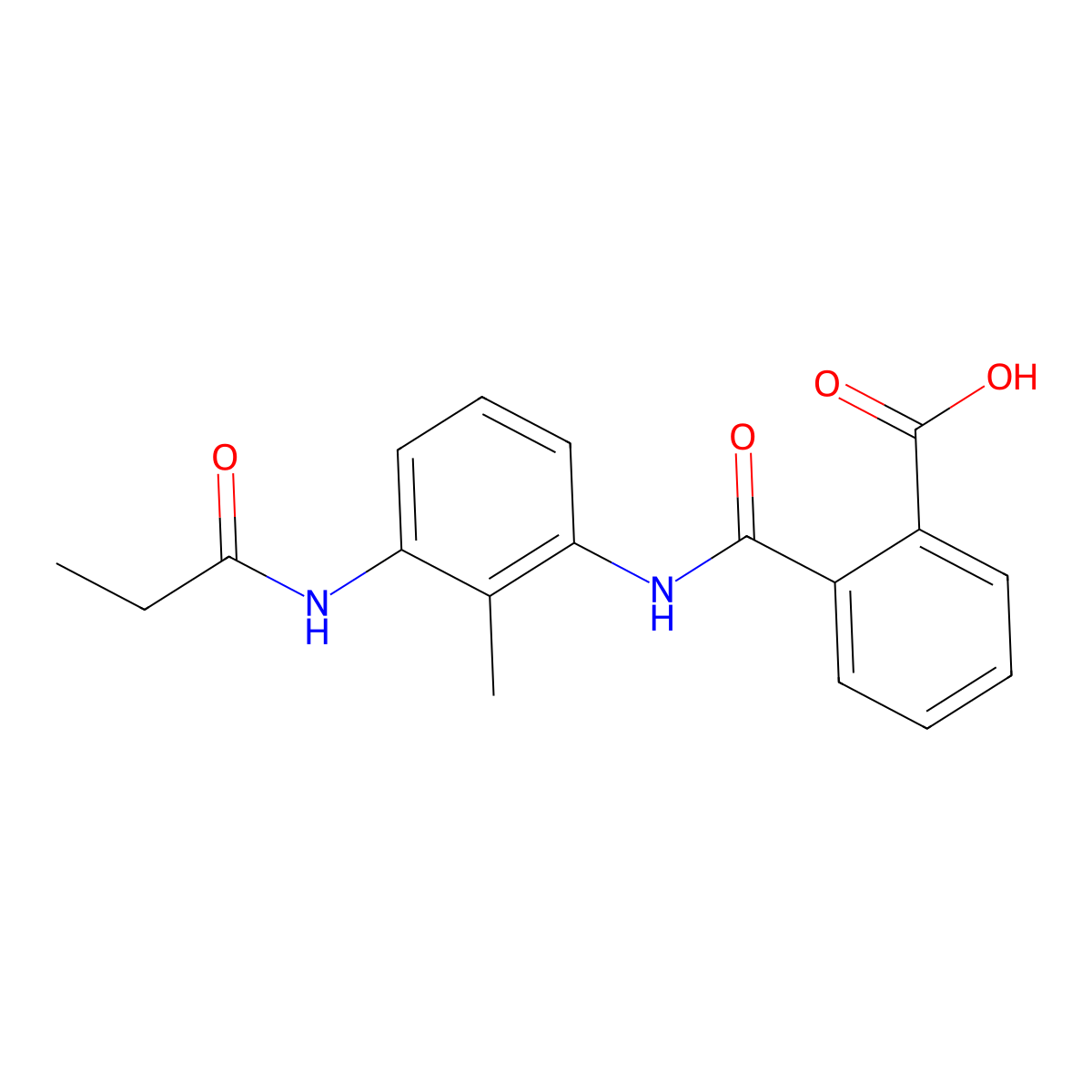 2-{[2-Methyl-3-(propionylamino)anilino]carbonyl}benzoic acid molecular structure, CAS 1158561-43-3