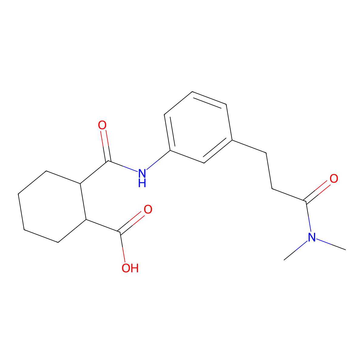 2-((3-(3-(Dimethylamino)-3-oxopropyl)phenyl)carbamoyl)cyclohexanecarboxylic acid molecular structure, CAS 1158561-83-1