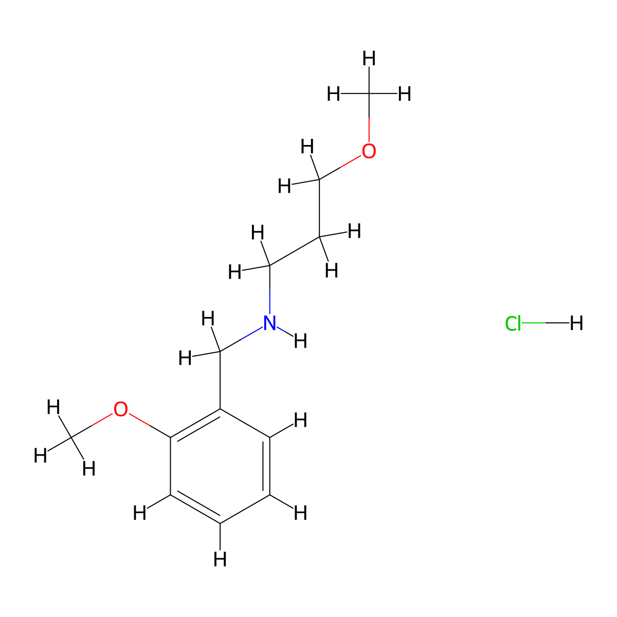 (2-Methoxybenzyl)(3-methoxypropyl)amine hydrochloride molecular structure, CAS 1158562-27-6