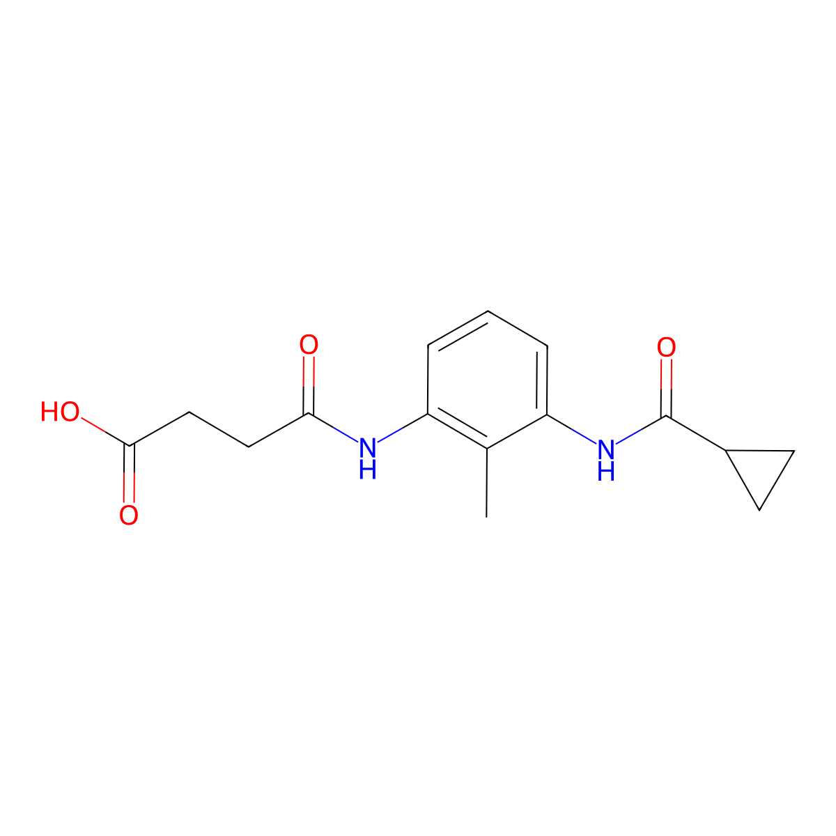 4-({3-[(Cyclopropylcarbonyl)amino]-2-methylphenyl}amino)-4-oxobutanoic acid molecular structure, CAS 1158563-49-5