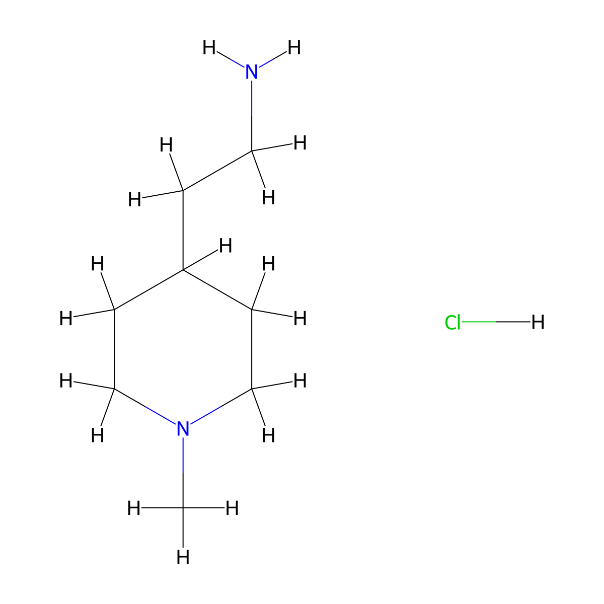 2-(1-Methyl-4-piperidyl)ethanamine Hydrochloride molecular structure, CAS 1158563-69-9