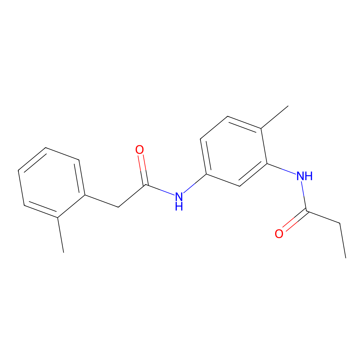 N-(2-methyl-5-{[(2-methylphenyl)acetyl]amino}phenyl)propanamide molecular structure, CAS 1158564-90-9