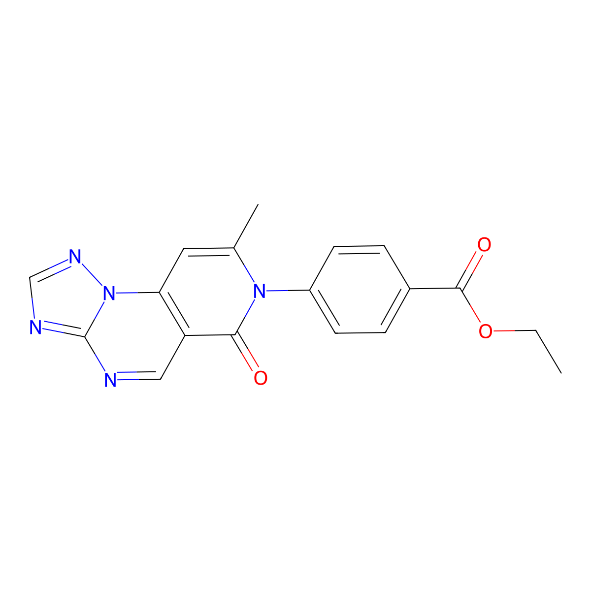 ethyl 4-(8-methyl-6-oxopyrido[3,4-e][1,2,4]triazolo[1,5-a]pyrimidin-7(6H)-yl)benzoate molecular structure, CAS 1158565-46-8