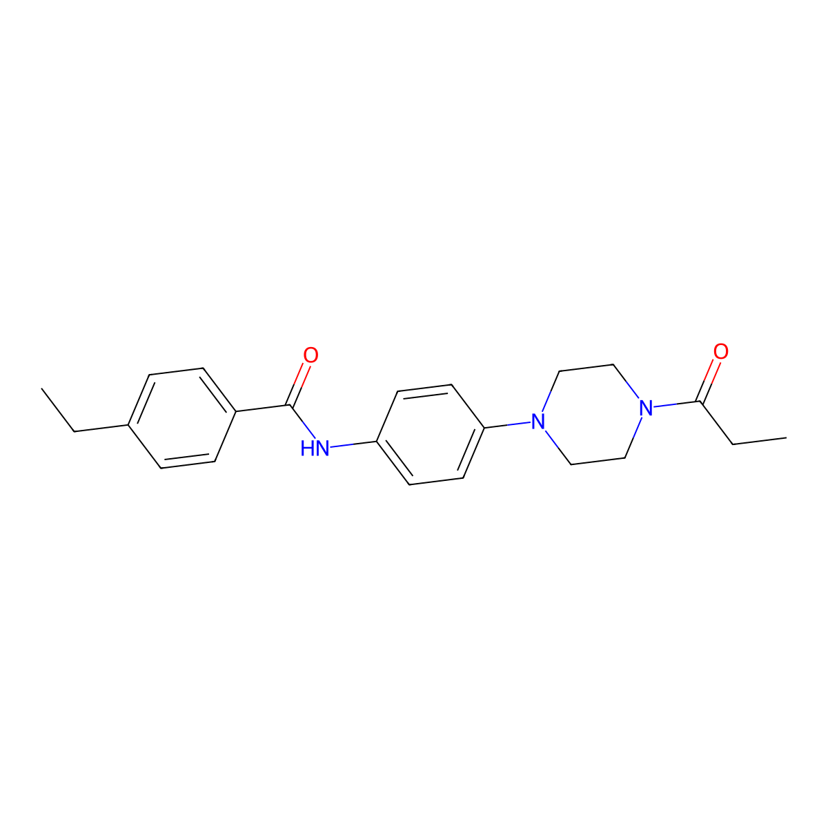 4-ethyl-N-[4-(4-propanoylpiperazin-1-yl)phenyl]benzamide molecular structure, CAS 1158565-82-2