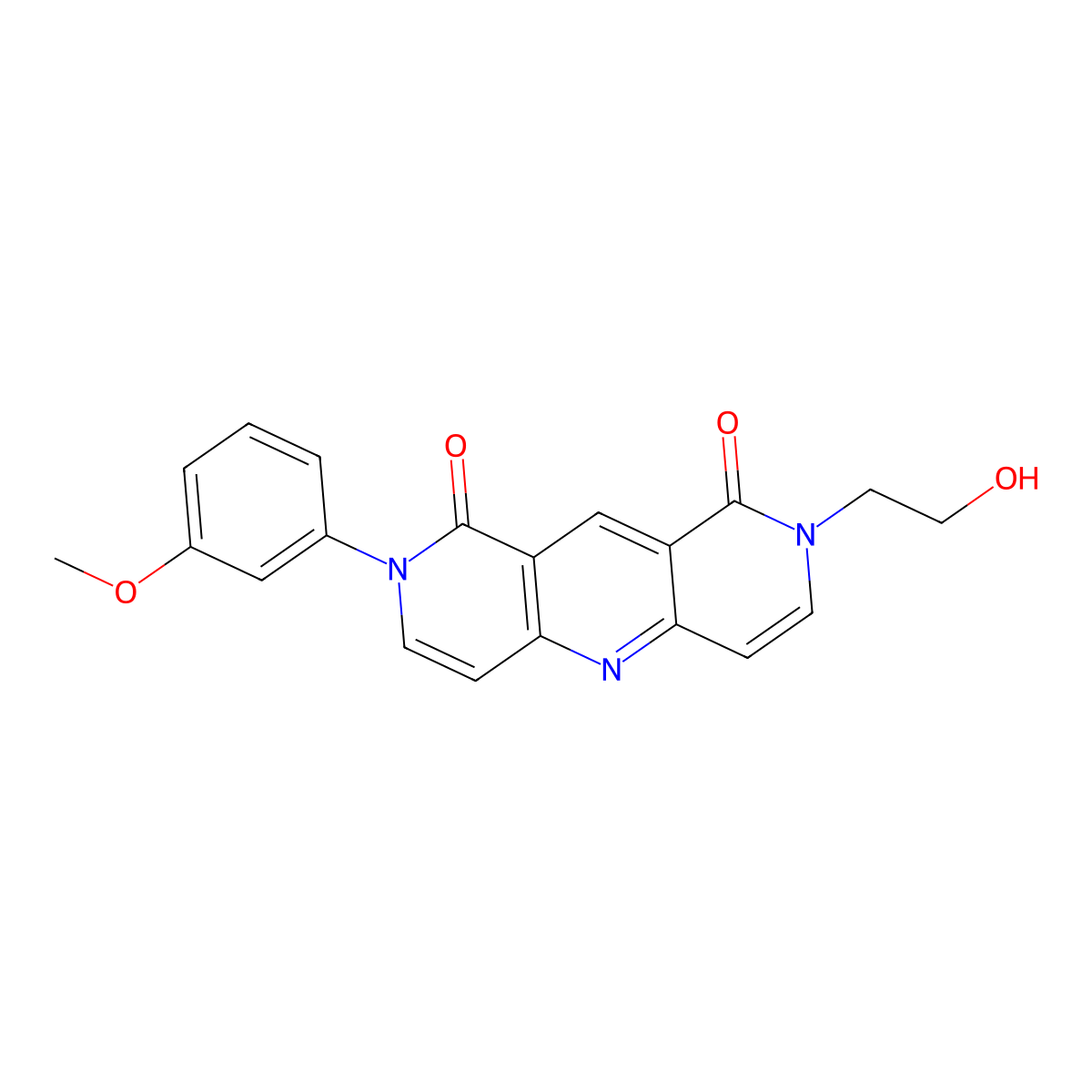 2-(2-hydroxyethyl)-8-(3-methoxyphenyl)pyrido[4,3-b][1,6]naphthyridine-1,9(2H,8H)-dione molecular structure, CAS 1158566-68-7