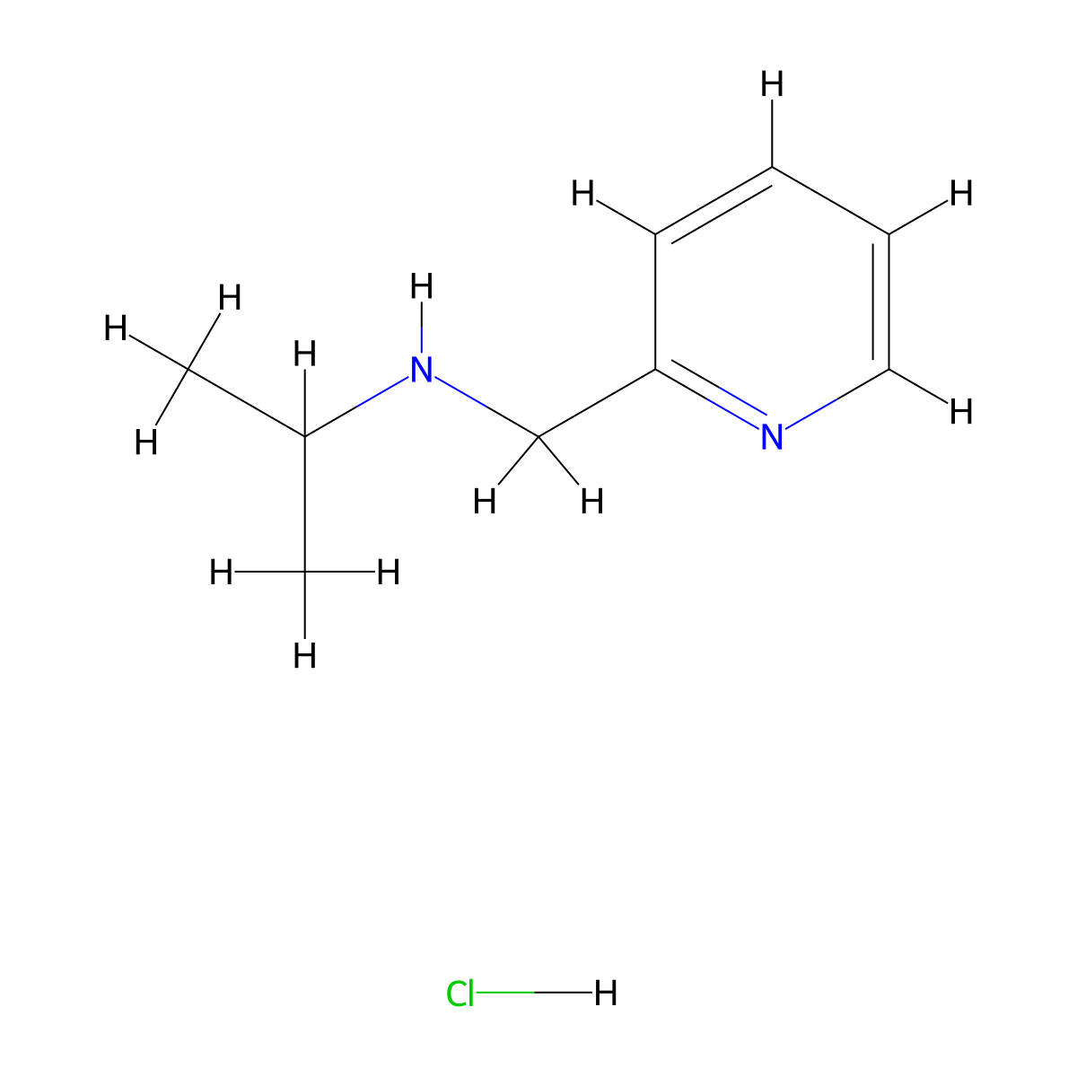 N-(Pyridin-2-ylmethyl)propan-2-amine hydrochloride molecular structure, CAS 1158567-11-3