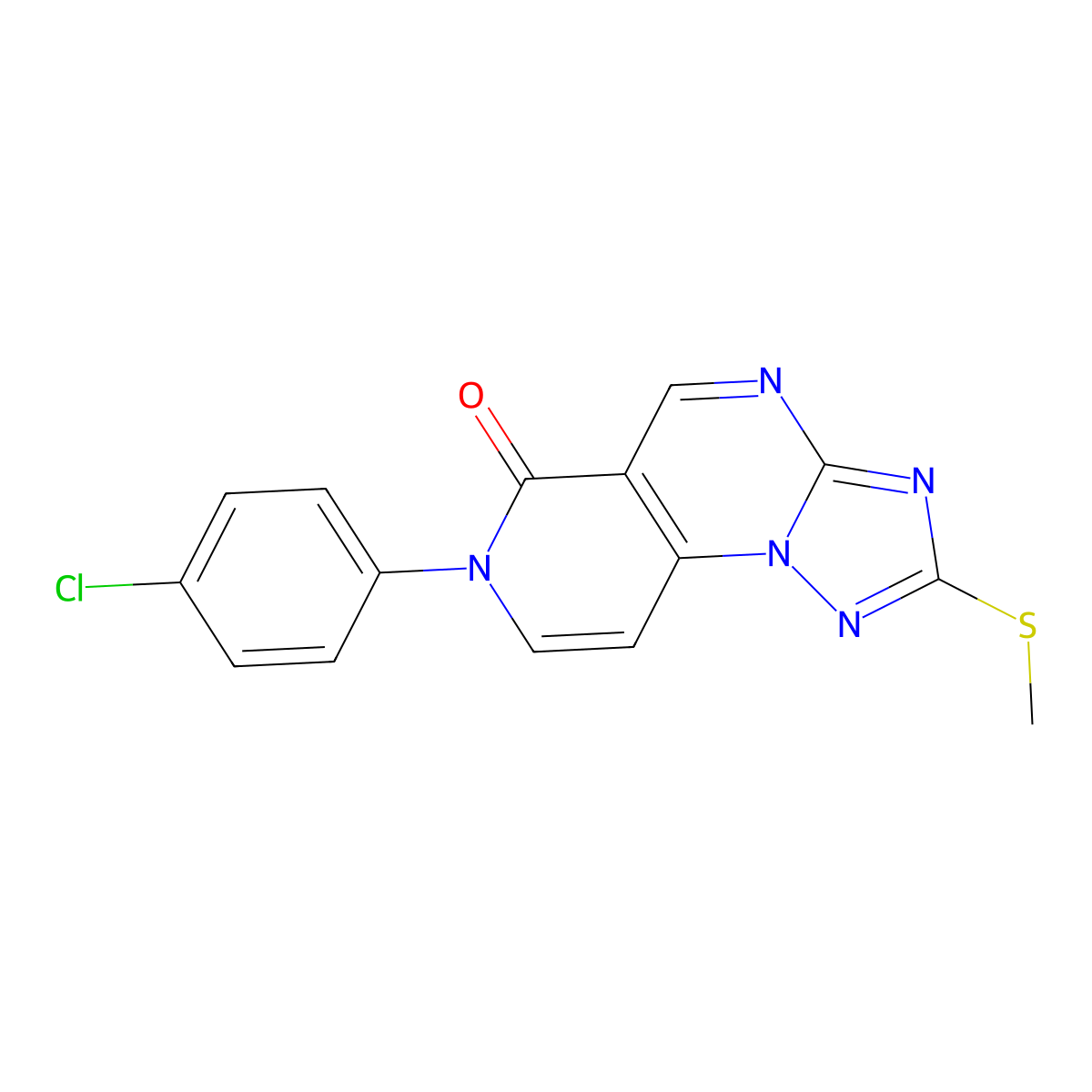 7-(4-chlorophenyl)-2-(methylthio)pyrido[3,4-e][1,2,4]triazolo[1,5-a]pyrimidin-6(7H)-one molecular structure, CAS 1158567-47-5