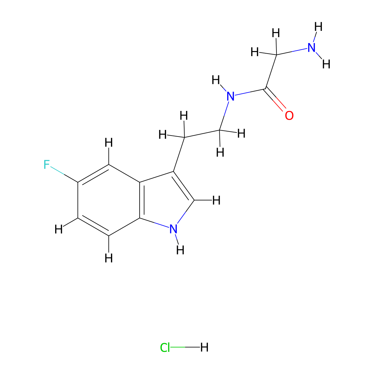 2-Amino-N-[2-(5-fluoro-1H-indol-3-YL)ethyl]-acetamide hydrochloride molecular structure, CAS 1158568-91-2