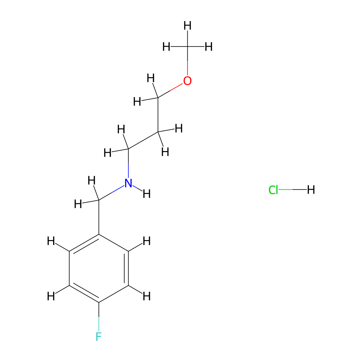 N-(4-Fluorobenzyl)-3-methoxy-1-propanamine hydrochloride molecular structure, CAS 1158568-96-7