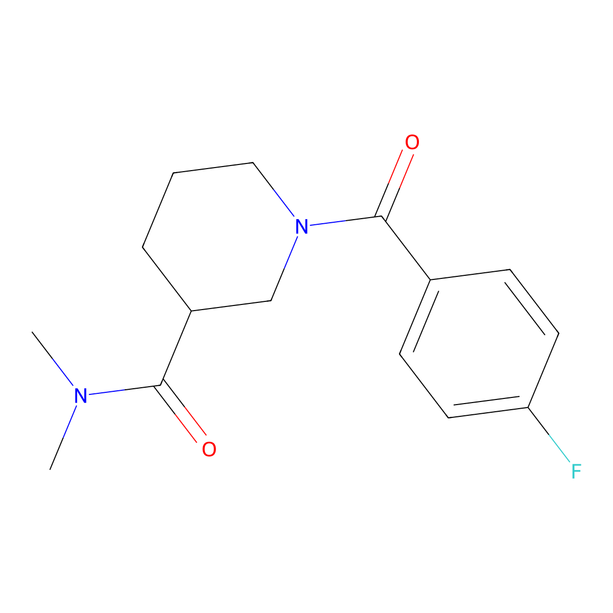 1-(4-fluorobenzoyl)-N,N-dimethylpiperidine-3-carboxamide molecular structure, CAS 1158570-75-2