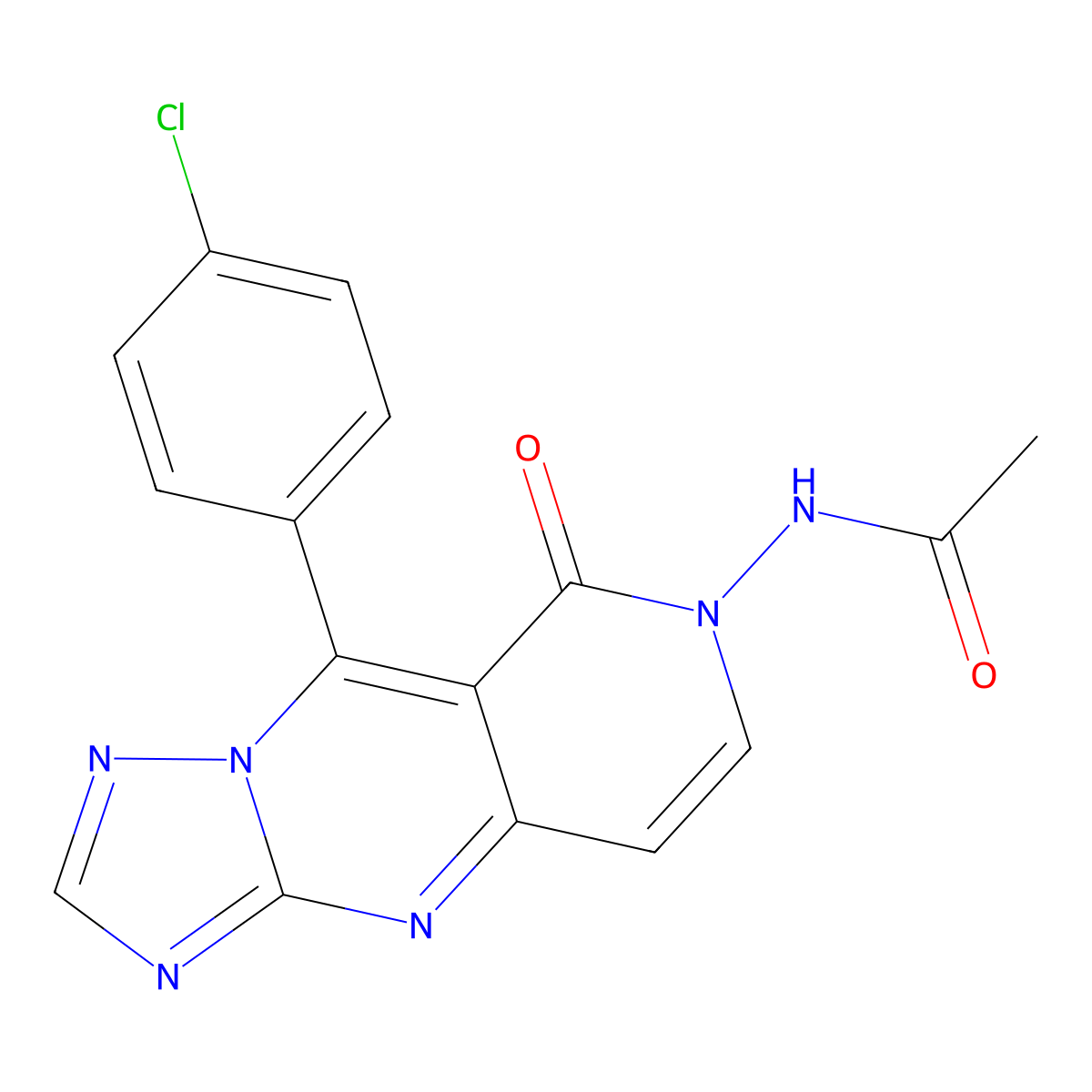 N-[9-(4-chlorophenyl)-8-oxopyrido[4,3-d][1,2,4]triazolo[1,5-a]pyrimidin-7(8H)-yl]acetamide molecular structure, CAS 1158571-18-6