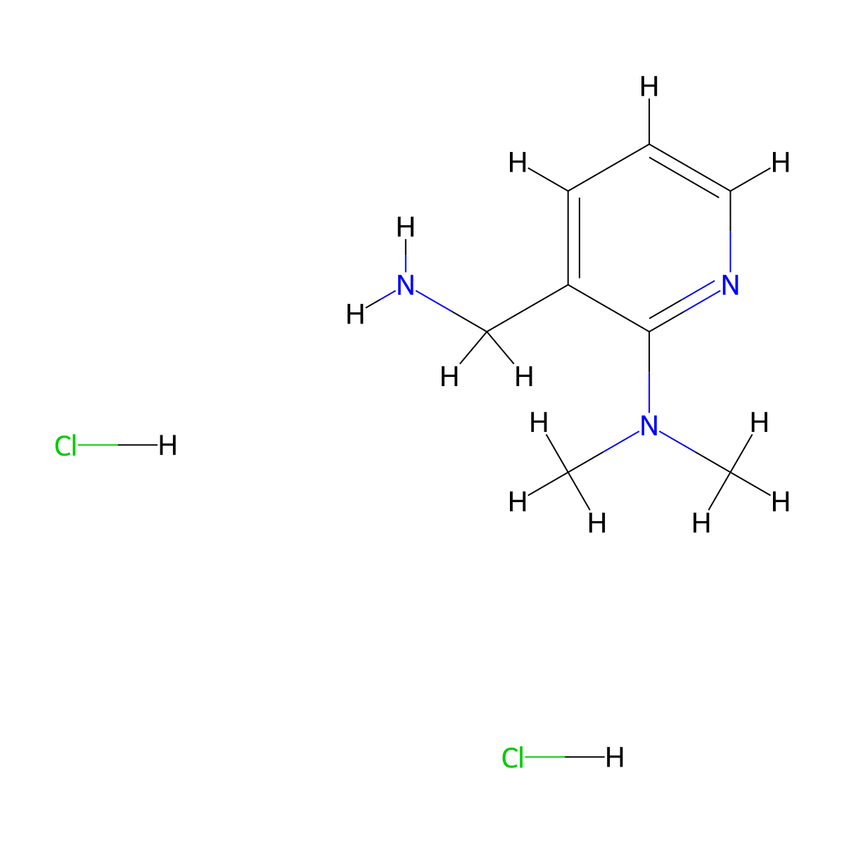 3-(aminomethyl)-N,N-dimethylpyridin-2-amine dihydrochloride molecular structure, CAS 1158571-97-1