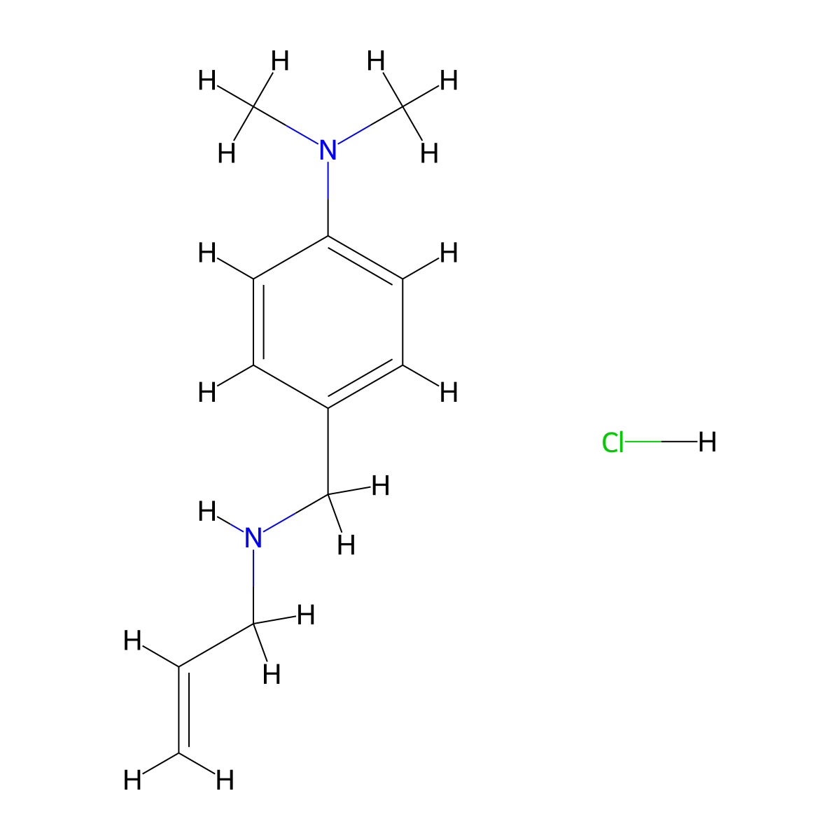 N,N-Dimethyl-4-{[(prop-2-en-1-yl)amino]methyl}aniline hydrochloride molecular structure, CAS 1158572-90-7