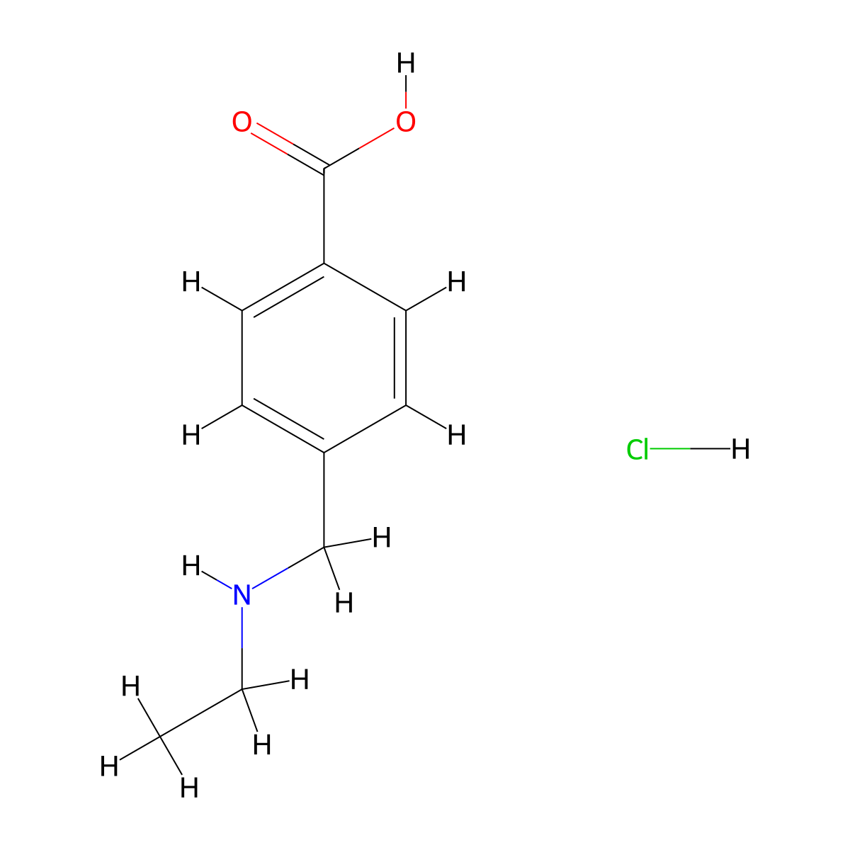 4-[(Ethylamino)methyl]benzoic acid hydrochloride molecular structure, CAS 1158573-13-7