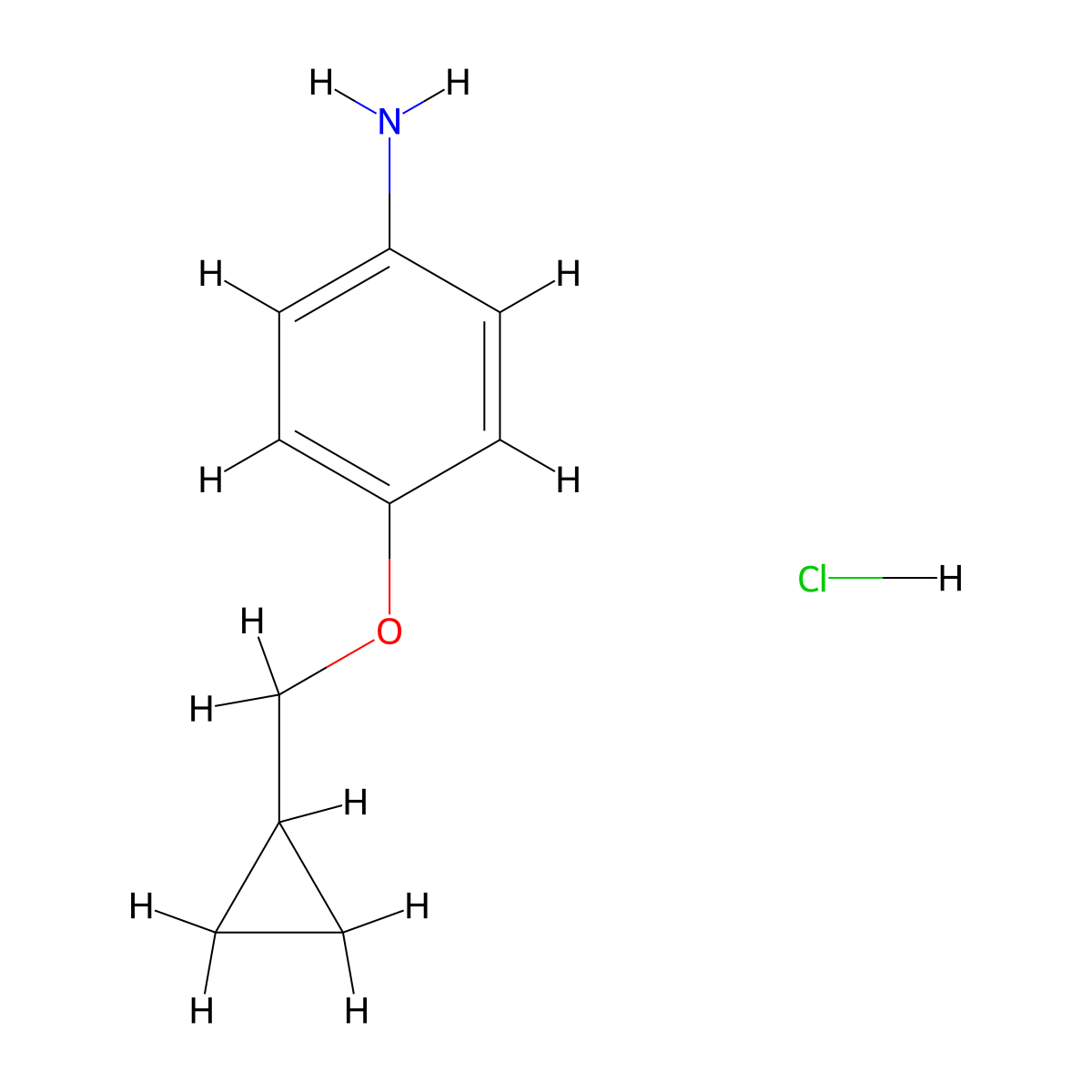 4-(Cyclopropylmethoxy)aniline hydrochloride molecular structure, CAS 1158573-73-9