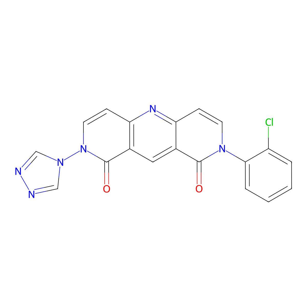 2-(2-chlorophenyl)-8-(4H-1,2,4-triazol-4-yl)pyrido[4,3-b][1,6]naphthyridine-1,9(2H,8H)-dione molecular structure, CAS 1158574-85-6