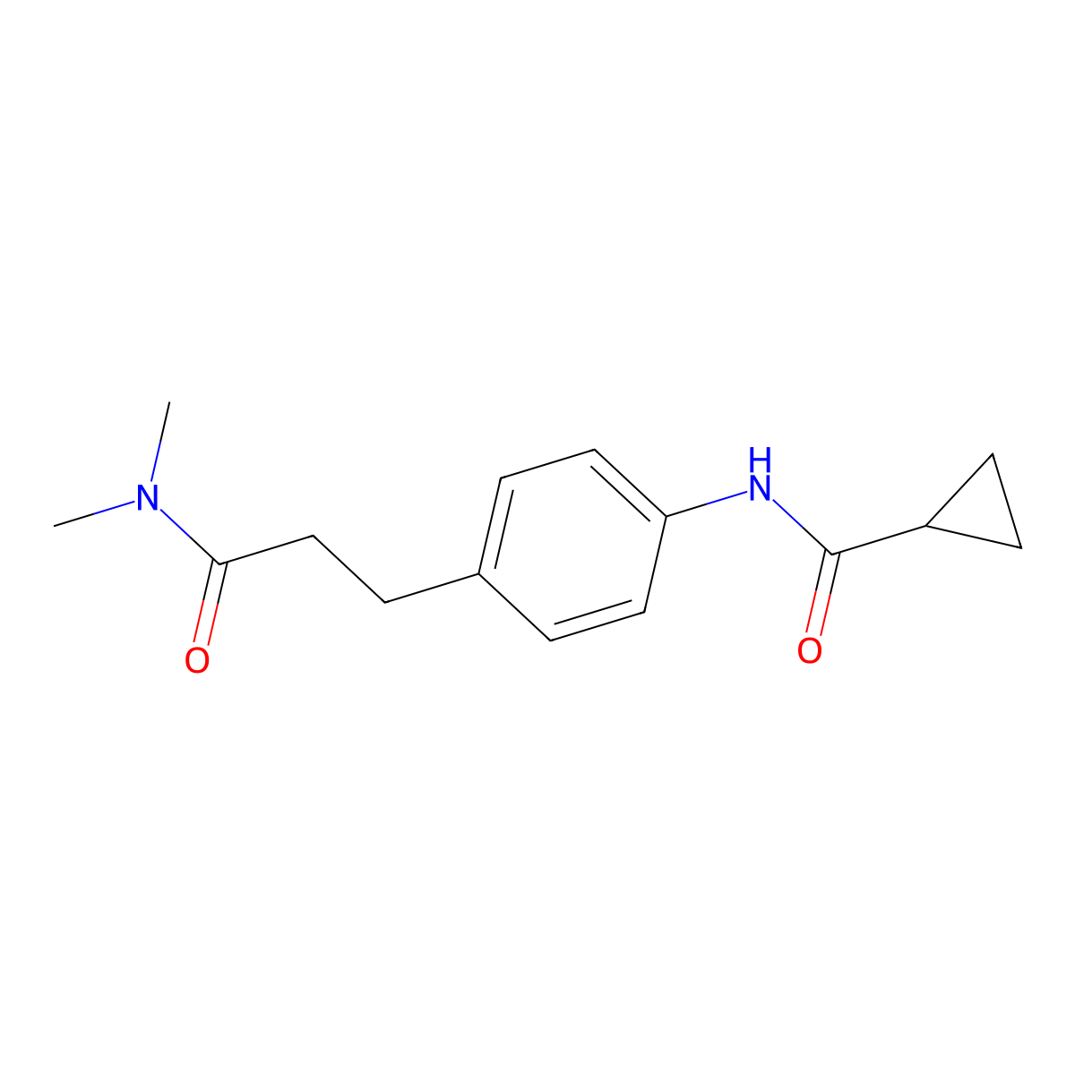N-{4-[3-(dimethylamino)-3-oxopropyl]phenyl}cyclopropanecarboxamide molecular structure, CAS 1158575-52-0