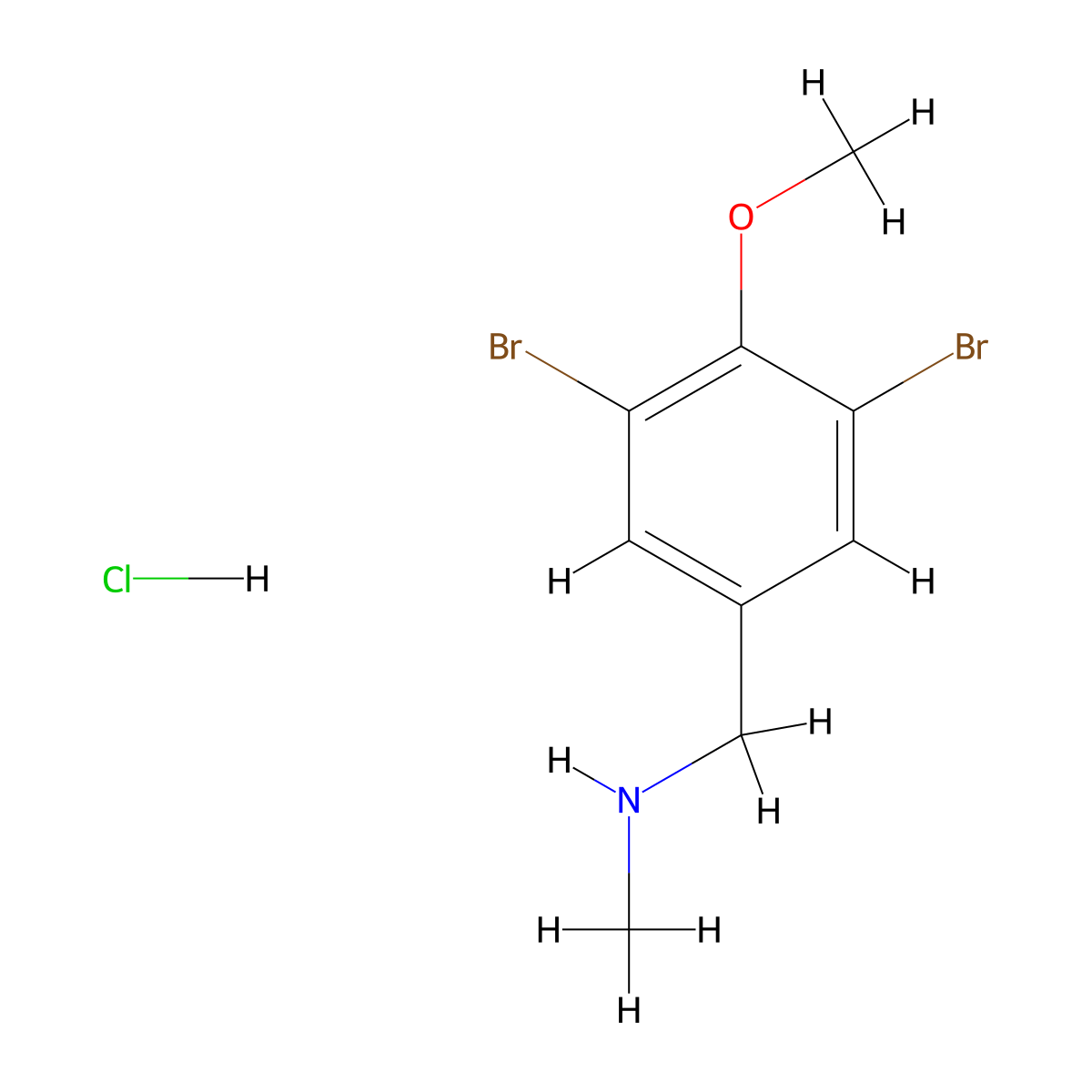 [(3,5-Dibromo-4-methoxyphenyl)methyl](methyl)amine hydrochloride molecular structure, CAS 1158577-48-0