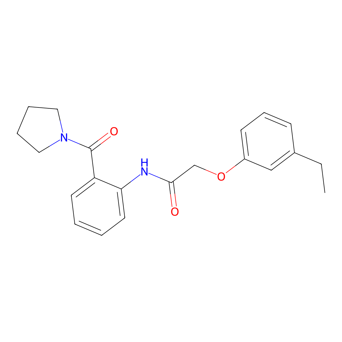 2-(3-ethylphenoxy)-N-[2-(1-pyrrolidinylcarbonyl)phenyl]acetamide molecular structure, CAS 1158577-52-6