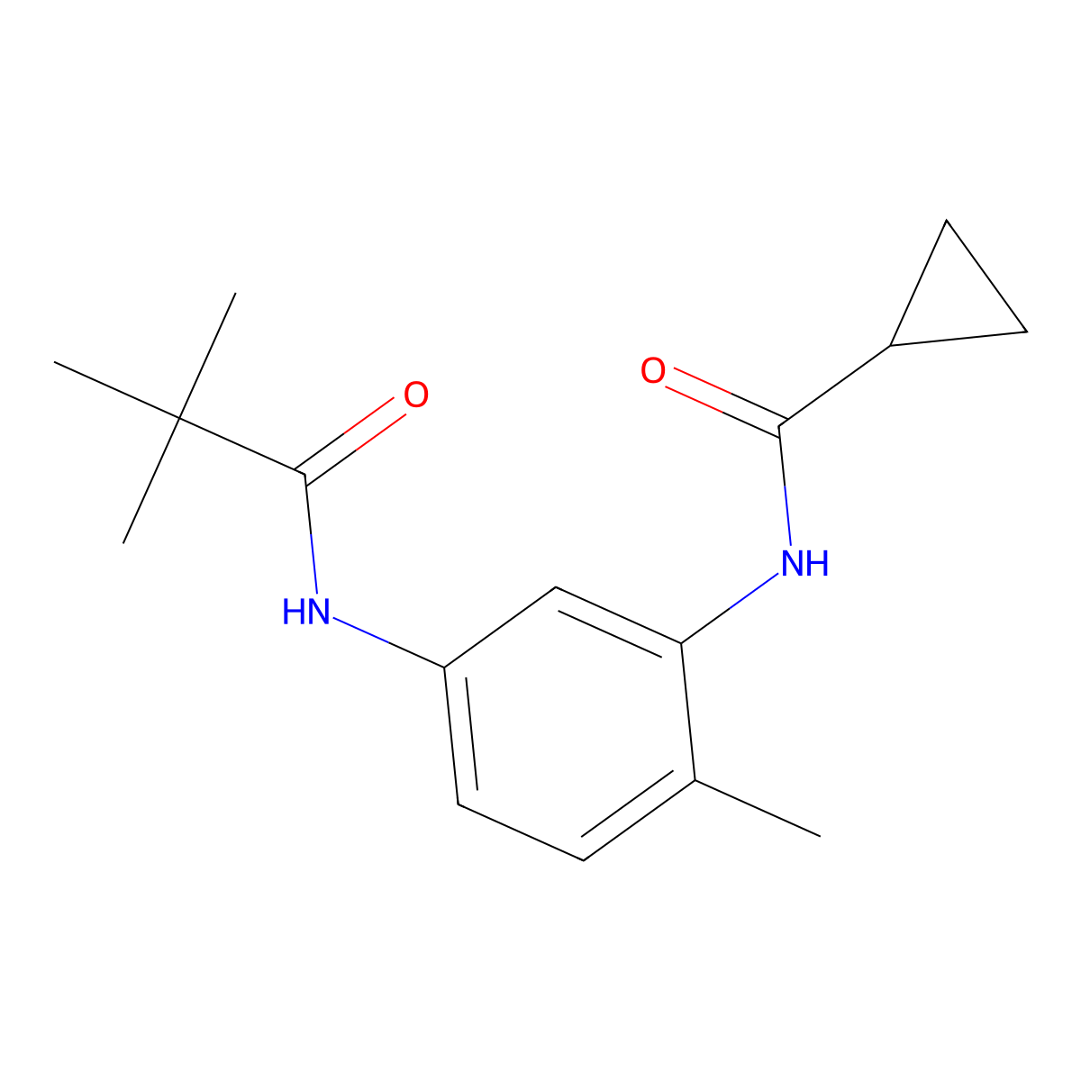 N-{5-[(2,2-dimethylpropanoyl)amino]-2-methylphenyl}cyclopropanecarboxamide molecular structure, CAS 1158578-21-2