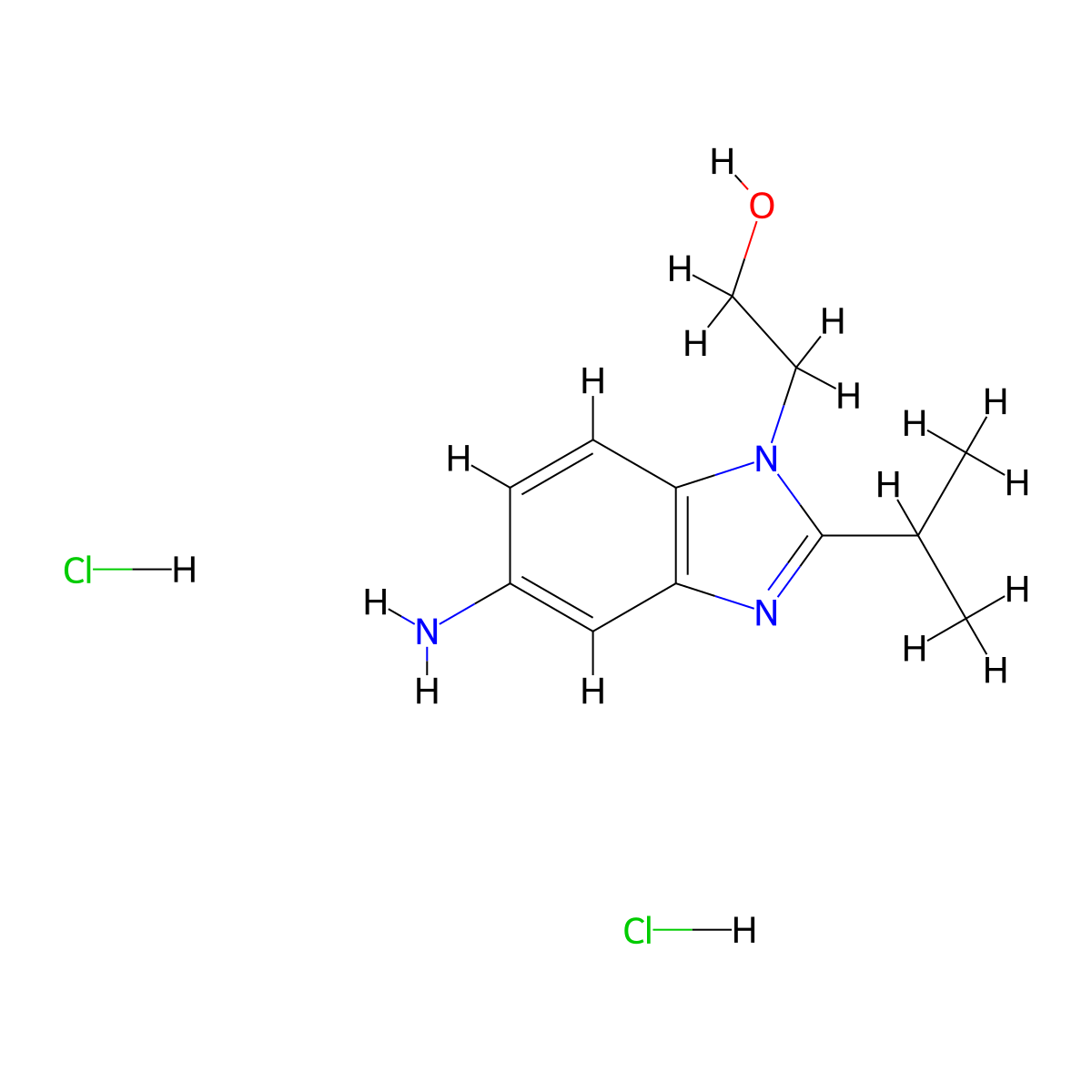 2-(5-Amino-2-isopropyl-benzoimidazol-1-yl)-ethanol dihydrochloride molecular structure, CAS 1158579-91-9