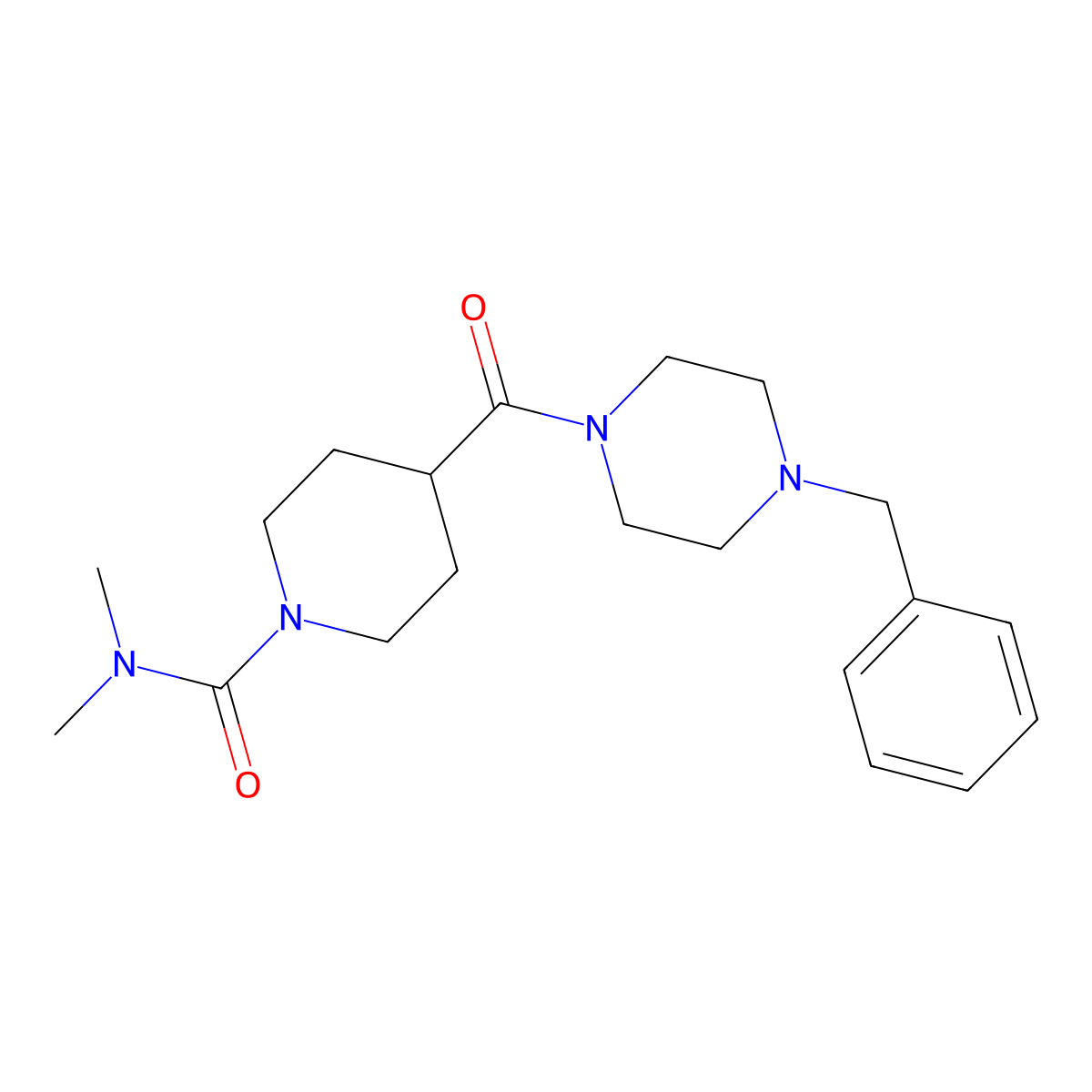 4-[(4-benzylpiperazin-1-yl)carbonyl]-N,N-dimethylpiperidine-1-carboxamide molecular structure, CAS 1158580-22-3
