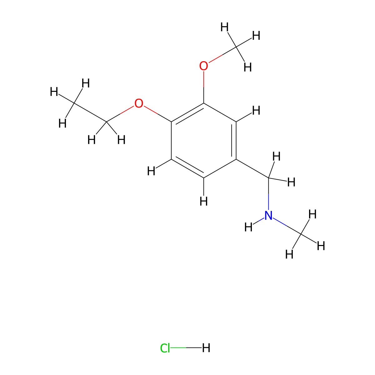[(4-Ethoxy-3-methoxyphenyl)methyl](methyl)amine hydrochloride molecular structure, CAS 1158580-37-0