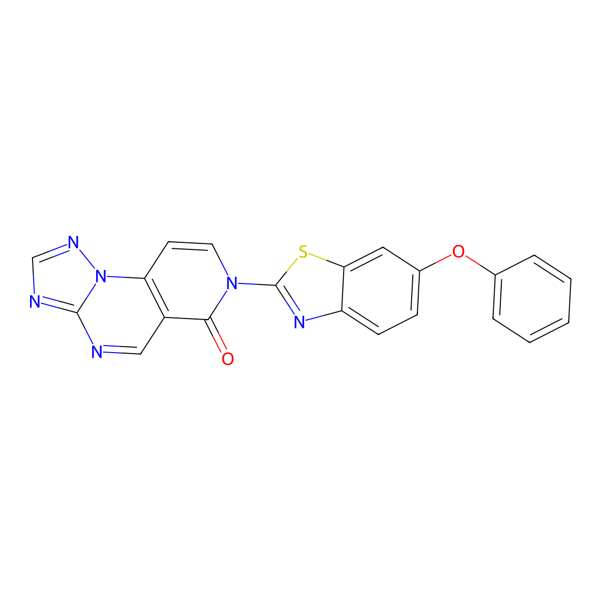 7-(6-phenoxy-1,3-benzothiazol-2-yl)pyrido[3,4-e][1,2,4]triazolo[1,5-a]pyrimidin-6(7H)-one molecular structure, CAS 1158580-47-2