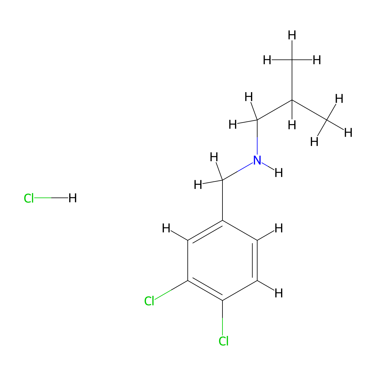 [(3,4-Dichlorophenyl)methyl](2-methylpropyl)amine hydrochloride molecular structure, CAS 1158580-48-3