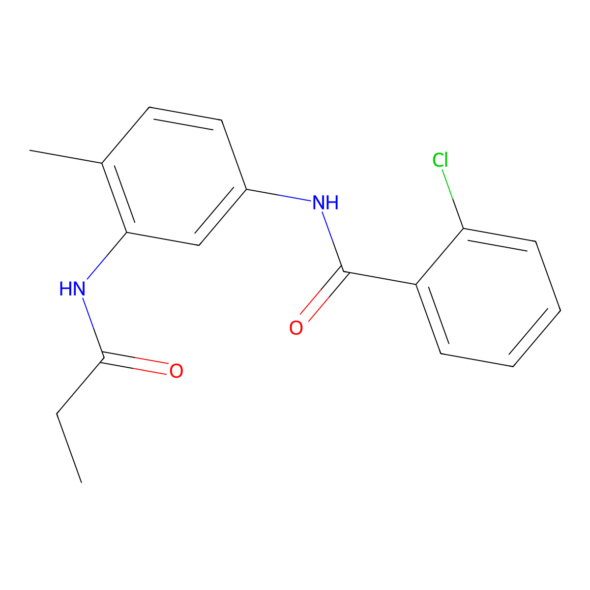 2-chloro-N-[4-methyl-3-(propionylamino)phenyl]benzamide molecular structure, CAS 1158580-84-7