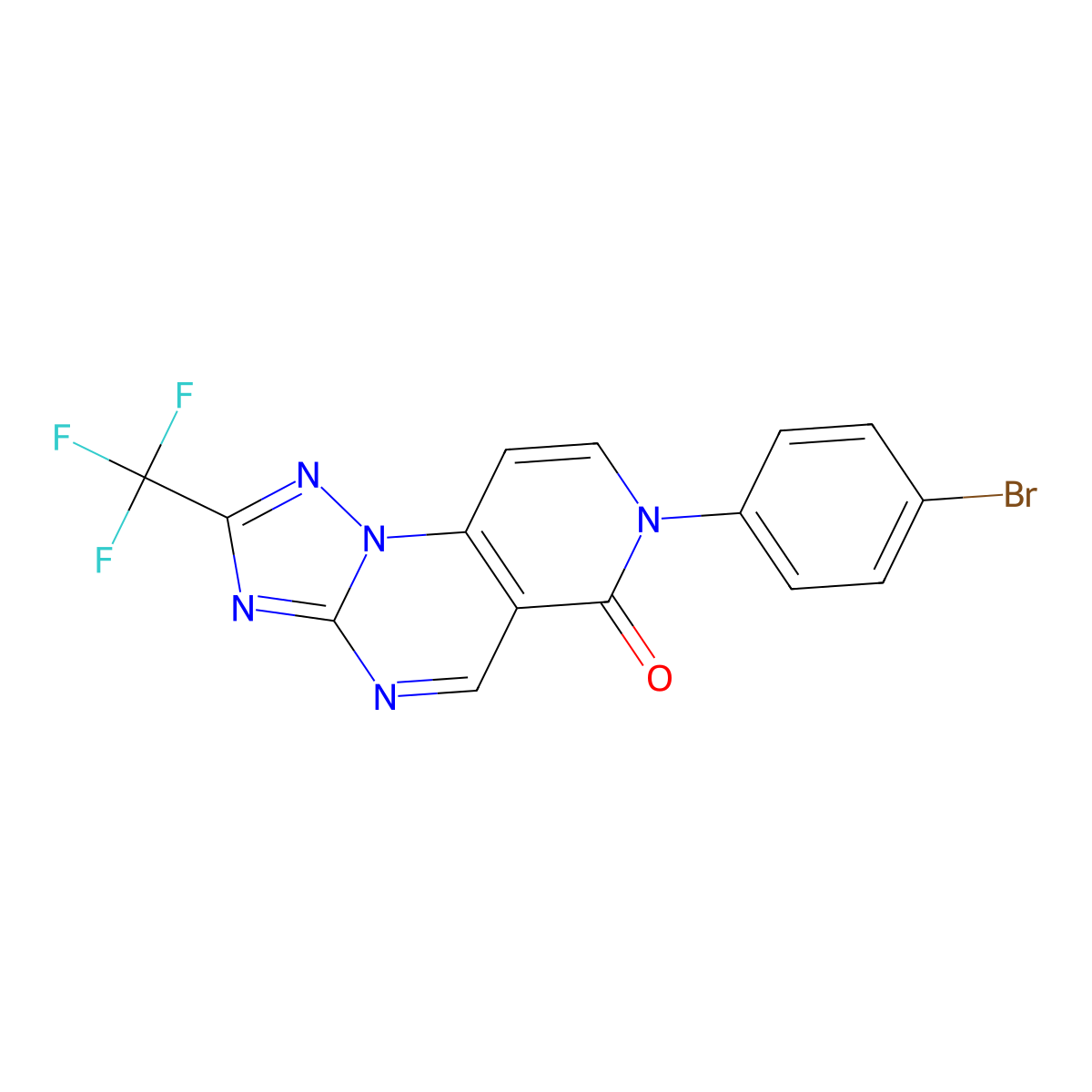 7-(4-bromophenyl)-2-(trifluoromethyl)pyrido[3,4-e][1,2,4]triazolo[1,5-a]pyrimidin-6(7H)-one molecular structure, CAS 1158581-70-4