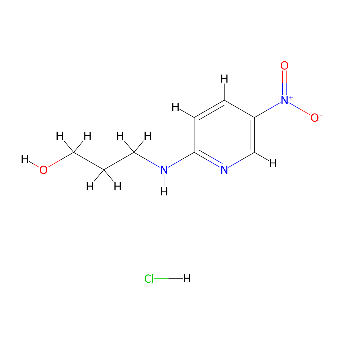 3-[(5-Nitropyridin-2-yl)amino]propan-1-ol hydrochloride molecular structure, CAS 1158582-91-2