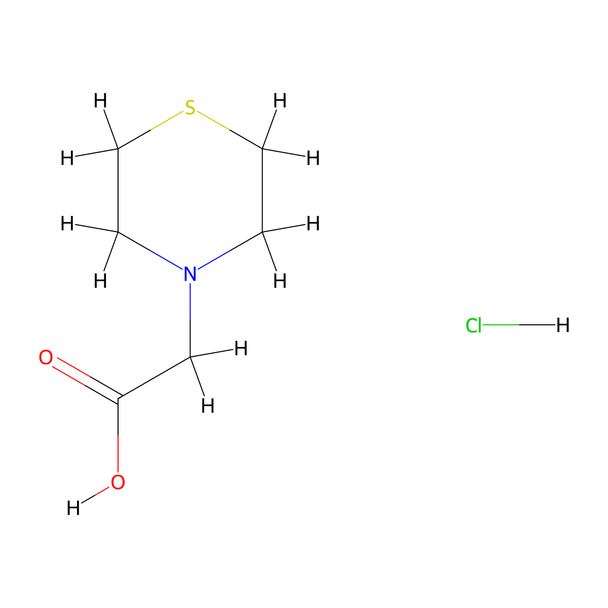 2-(Thiomorpholin-4-yl)acetic acid hydrochloride molecular structure, CAS 1158584-44-1