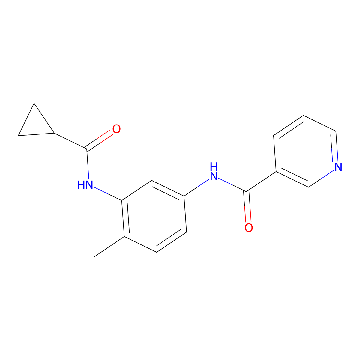 N-{3-[(cyclopropylcarbonyl)amino]-4-methylphenyl}nicotinamide molecular structure, CAS 1158586-25-4