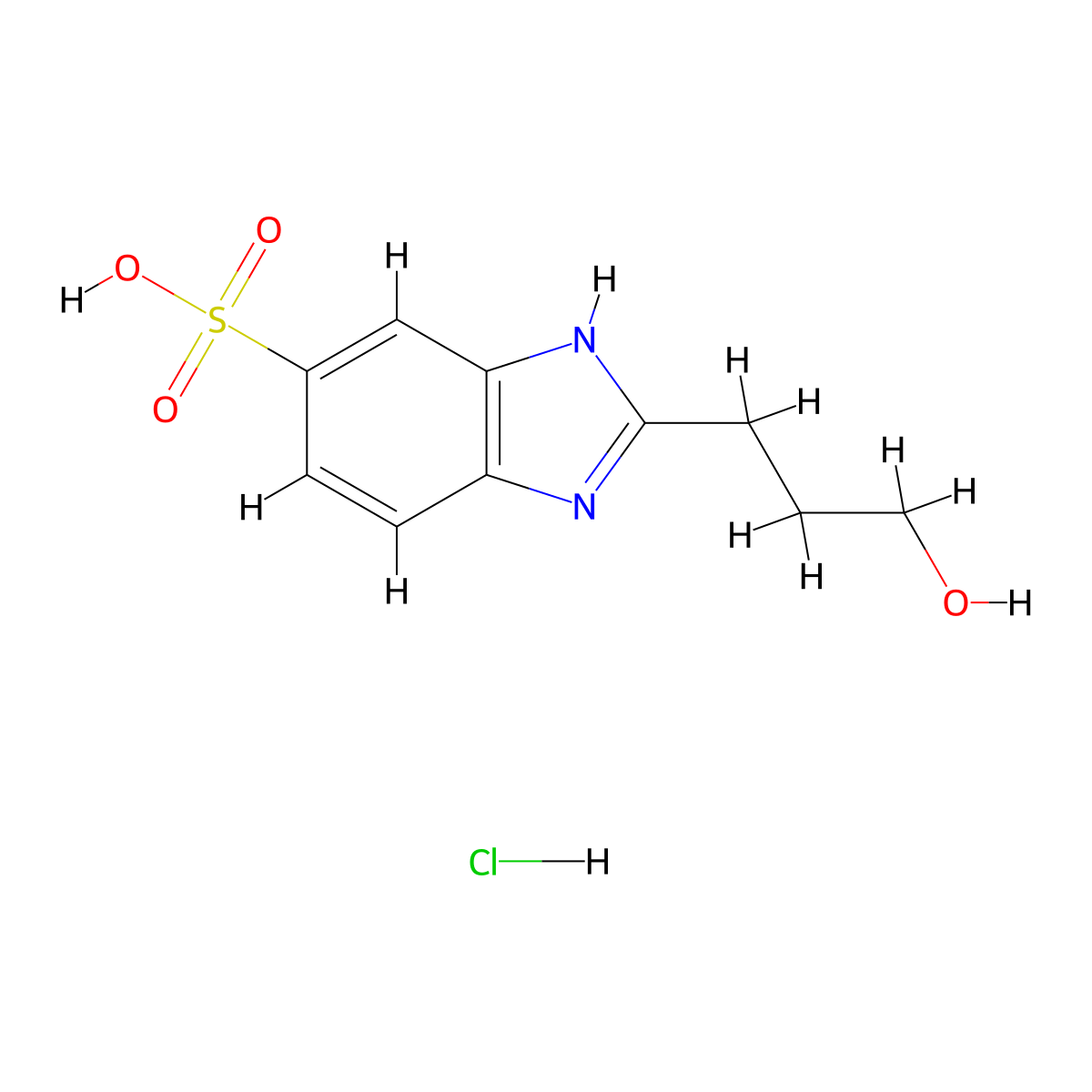 2-(3-Hydroxypropyl)-1H-benzo[d]imidazole-5-sulfonic acid hydrochloride molecular structure, CAS 1158586-91-4